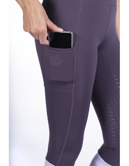 Leggings taille haute lilas foncé fond 1/1 en silicone