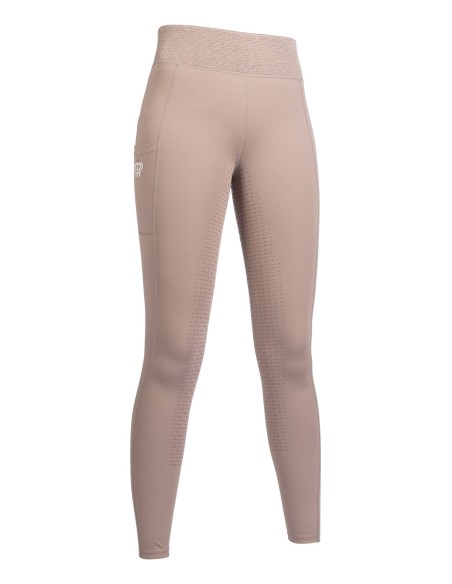 Leggings taille haute taupe foncé fond 1/1 en silicone