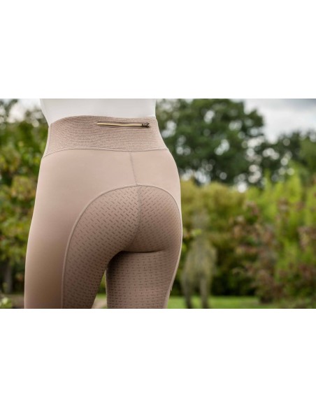 Leggings taille haute taupe foncé fond 1/1 en silicone