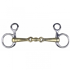 Mors baucher en maillechort, 16mm avec anneaux en acier - HKM