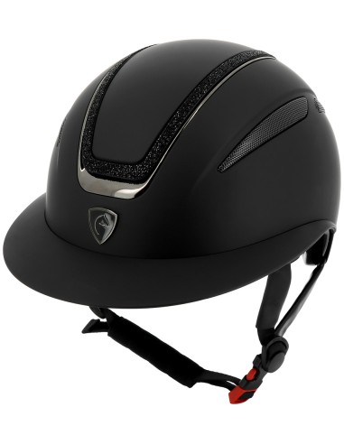 Casque Equithème Agris noir lamé visière large