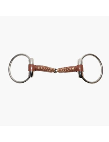 Filet 2 anneaux, simple brisure, Pinchless, gainé cuir 17mm