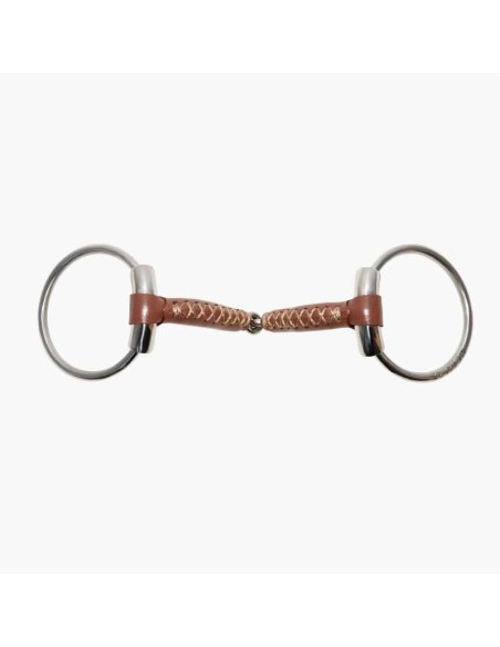 Filet 2 anneaux, simple brisure, Pinchless, gainé cuir 17mm
