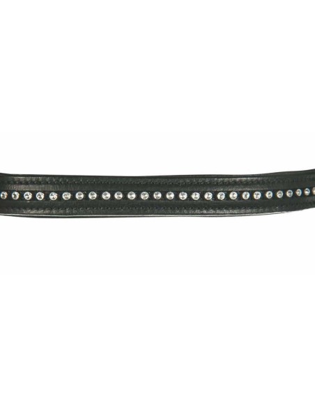 Bridon strass cuir vachette HKM