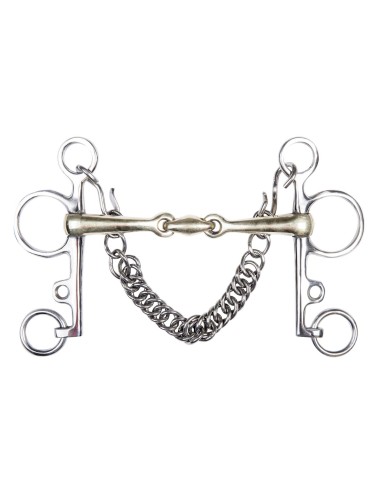 Pelham en maillechort 16 mm, chaîne 7 cm