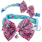 Collier chien ou chat réglable avec noeud et clochette