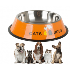 Gamelle pour chien chat antidérapante en métal avec inscriptions