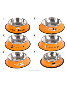 Gamelle pour chien antidérapante en métal avec inscriptions 2
