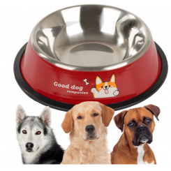 Gamelle pour chien antidérapante en métal avec inscriptions