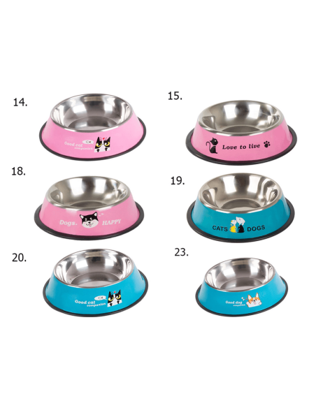 Gamelle pour chien antidérapante en métal avec inscriptions 150 ml