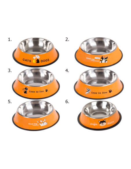Gamelle pour chien antidérapante en métal avec inscriptions 150 ml