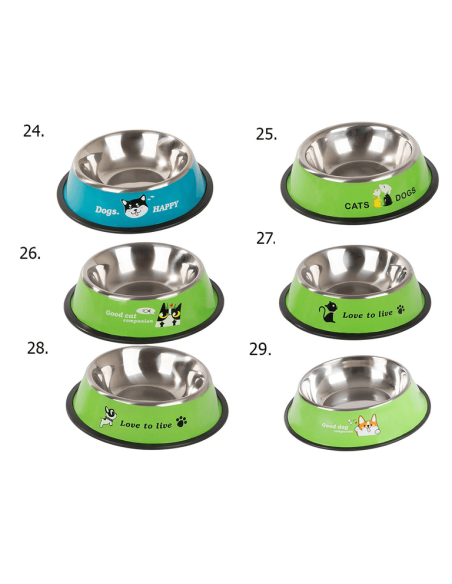 Gamelle pour chien antidérapante en métal avec inscriptions 150 ml