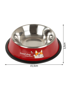 Gamelle pour chien antidérapante en métal avec inscriptions 150 ml 2