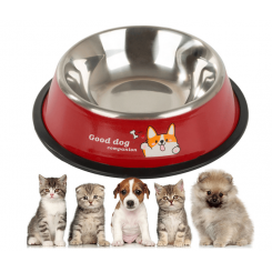 Gamelle pour chien antidérapante en métal avec inscriptions 150 ml