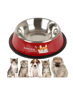 Gamelle pour chien antidérapante en métal avec inscriptions 150 ml