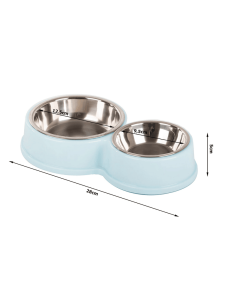 Double gamelle en métal pour chien ou chat pour nourriture et eau 2