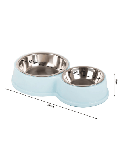 Double gamelle en métal pour chien ou chat pour nourriture et eau
