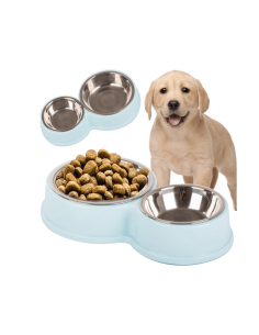 Double gamelle en métal pour chien ou chat pour nourriture et eau