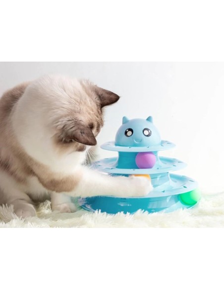 Jouet chat tour interactive 3 balles pour chat
