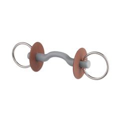 Mors de filet doux avec canon à passage de langue anneau 7.5cm Beris