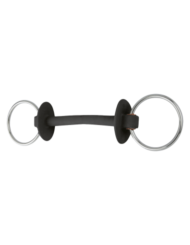 Mors de filet doux avec canon à passage de langue anneau 7.5cm Beris