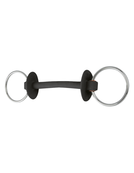 Mors de filet avec canon à passage de langue anneau 7.5cm Beris