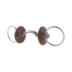 Mors de filet avec canon à passage de langue anneau 7.5cm Beris