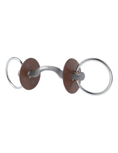 Mors de filet avec passage de langue Konnex fin anneau 7.5 cm Beris