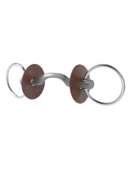 Mors de filet avec passage de langue Konnex fin anneau 7.5 cm Beris