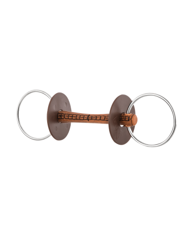 Mors de filet en cuir anneau 7.5 cm Beris