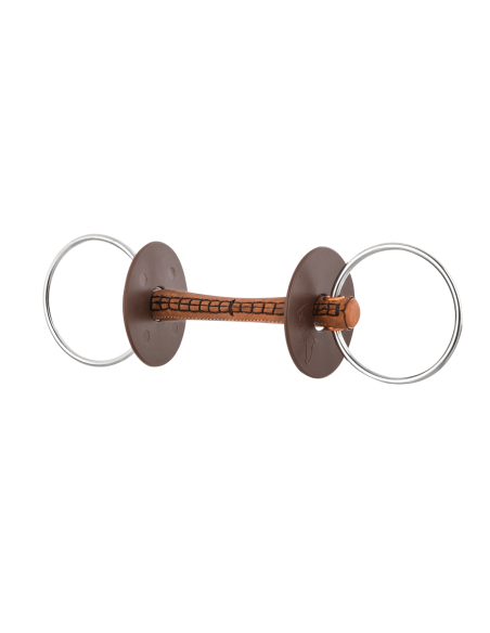 Mors de filet en cuir anneau 7.5 cm Beris