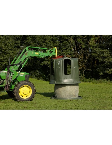 Cloche à foin bovin cheval pour balles rondes