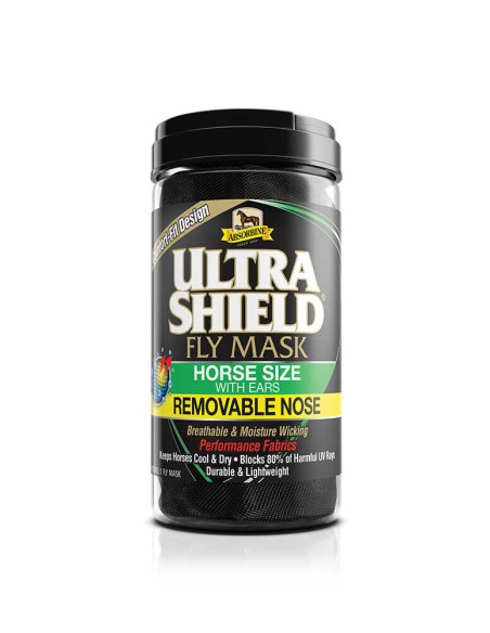 Flymask avec oreilles et protège-nez Absorbine Ultrashield