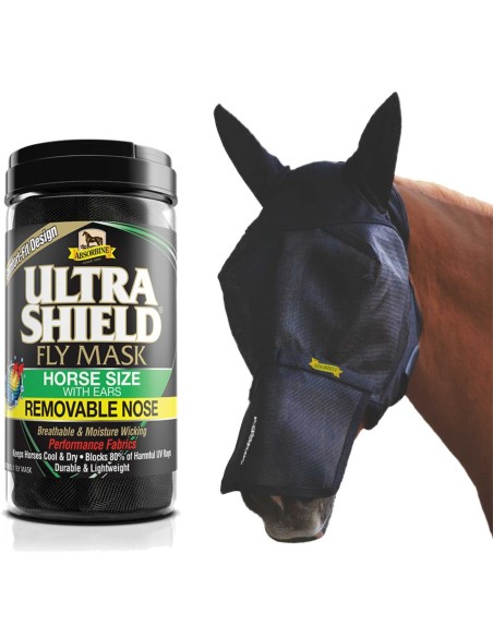 Flymask avec oreilles et protège-nez Absorbine Ultrashield