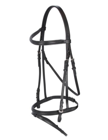 Bridon pour Cheval de Trait – Cuir Résistant | Marron/Noir | Réglages Multiples | Confort Optimal