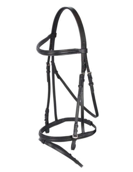 Bridon pour Cheval de Trait – Cuir Résistant | Marron/Noir | Réglages Multiples | Confort Optimal