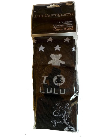 Lot de 3 paires de chaussettes 80% Coton Lulu Castagnette