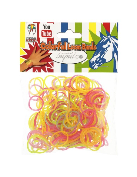 Lot de 10 Loom Bands Rainbow Colour élastiques à bracelets