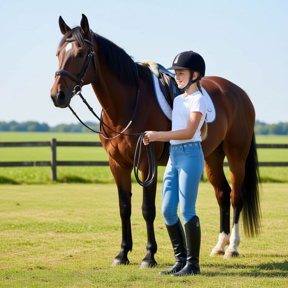 Pantalon d'équitation enfants basanes silicone HKM