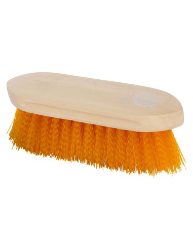 Bouchon brosse dure dos bois vernis 18 cm Orange fluo