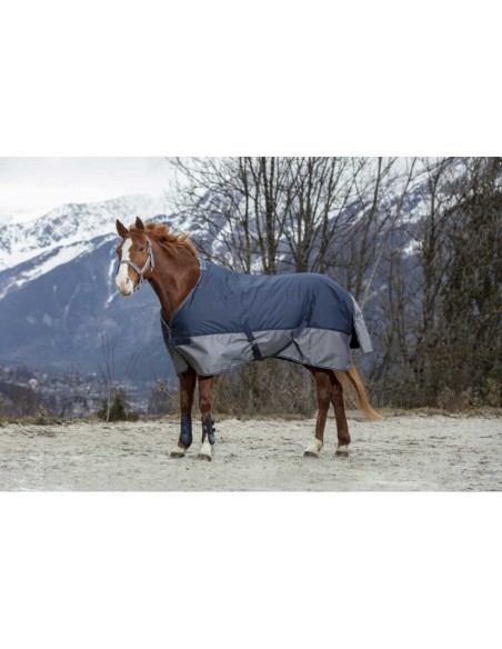 Couverture Equi-Thème Tyrex 600D 0g Noir / Bleu clair