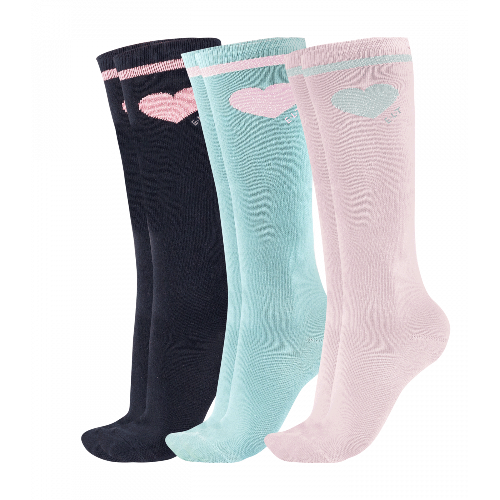 Chaussettes d’équitation enfants Glitter, ELT lot de 3