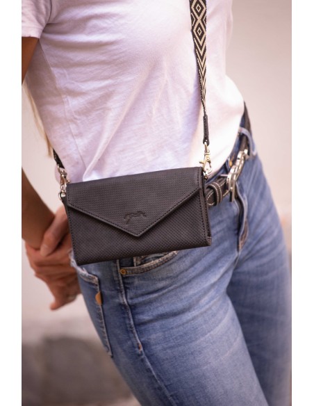 Phone Pocket PENELOPE perforiertes Leder