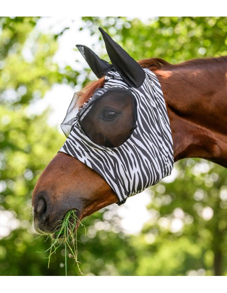 Masque anti-mouches Puck Zebra Waldhausen du shetland au trait