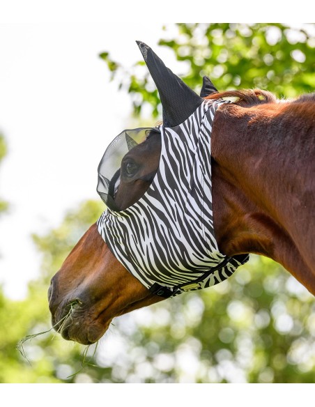 Masque anti-mouches Puck Zebra Waldhausen du shetland au trait