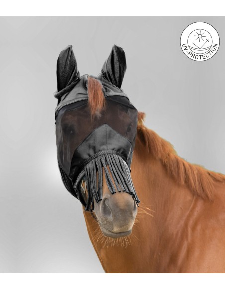 Masque anti-mouche avec oreilles et franges de naseaux PREMIUM Waldhausen