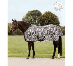 Couverture anti-mouches Zebra sangles croisées Waldhausen du shetland au cheval