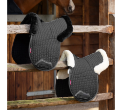 Tapis de selle mixte en forme doublé en Merino