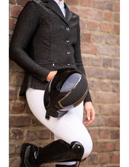Casque Lady Shield noir/rose Brillant HKM
