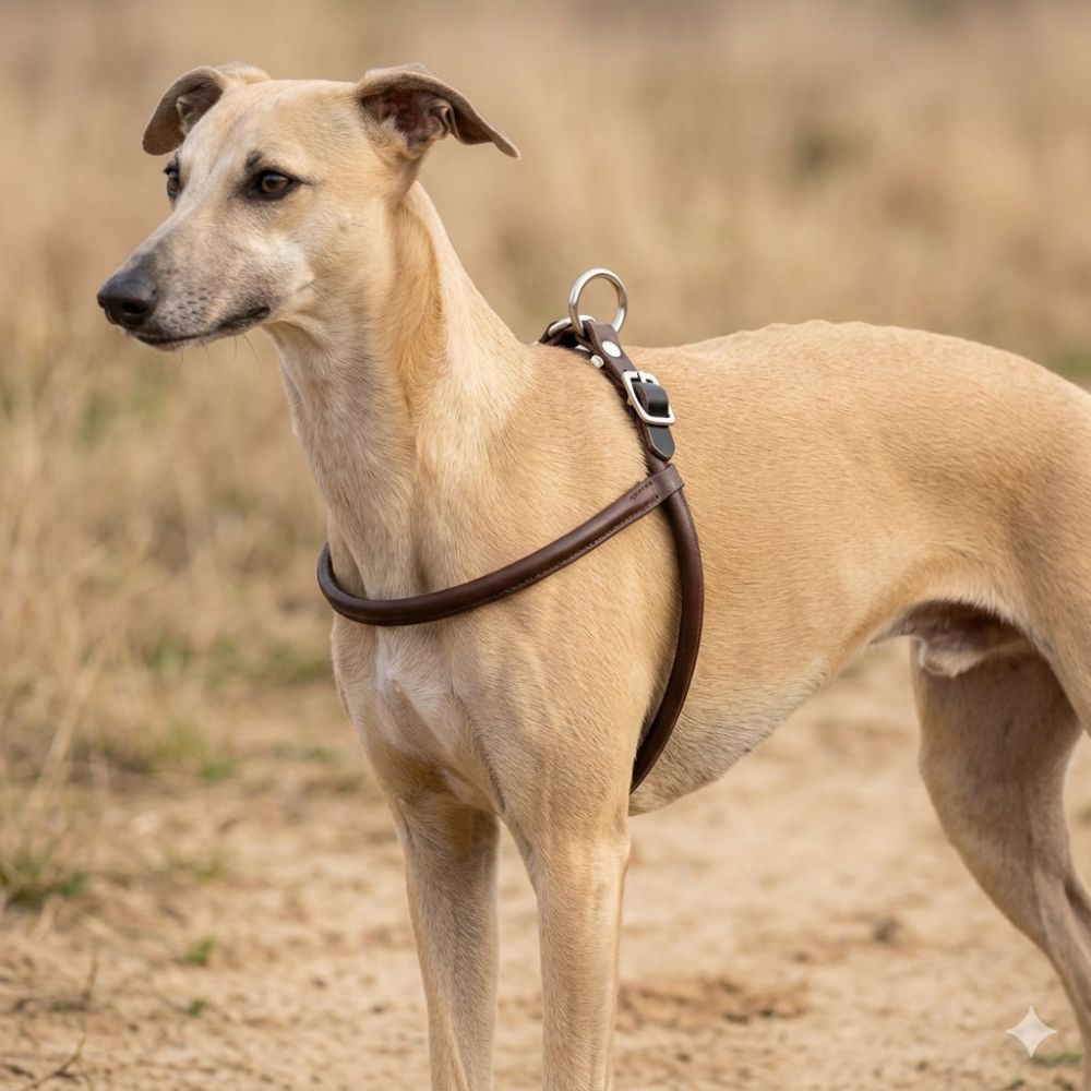 Luxuriöses Ledergeschirr für Hunde DMH